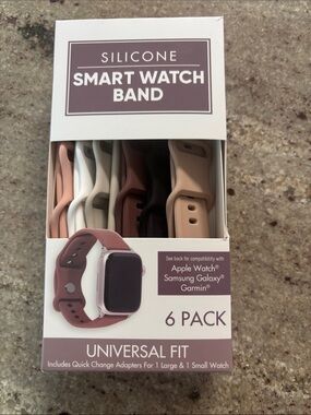6-Pack Silicone Smart Watch Bands - Neutral Multi-Color